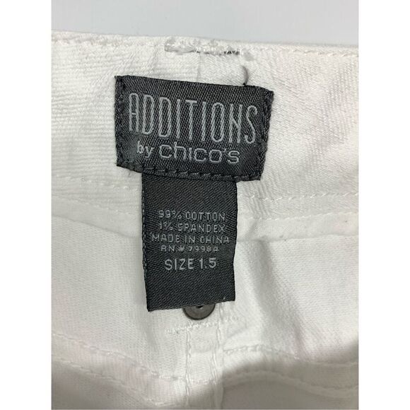 Additions By Chico's Women's 5 Pocket Denim Wide Leg Crop Jeans White Chico's Si - Picture 5 of 6